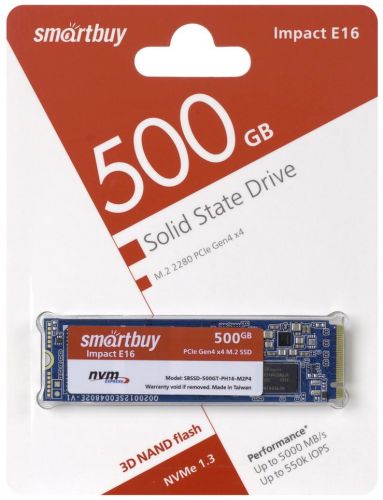 Накопитель SSD M.2 SmartBuy SBSSD-500GT-PH16-M2P4 500GB Impact E16 NVMe PCIe4x4 - фото 2