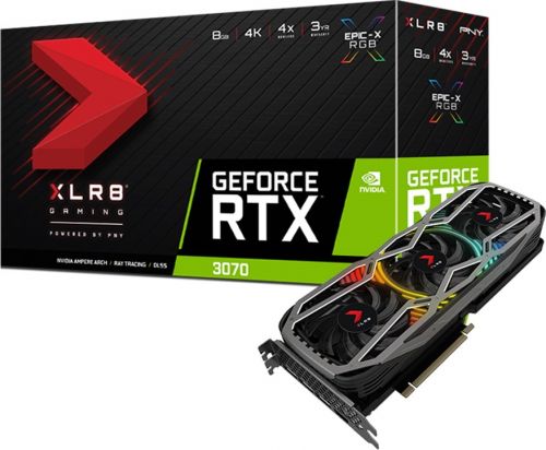 

Видеокарта PCI-E PNY XLR8 Gaming REVEL EPIC-X RGB VCG30708TFXPPB 8GB GDDR6 256bit 8nm 1500/14000MHz HDMI/3xDP RTL, XLR8 Gaming REVEL EPIC-X RGB