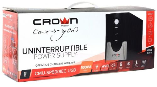Источник бесперебойного питания Crown CMU-SP500IEC USB CM000001859 line-Intractive, 500VA310W, 4*IEC, порт USB - фото 3