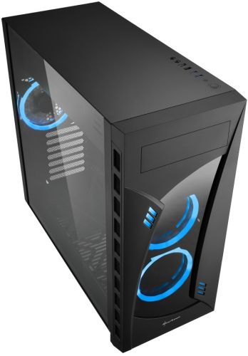 Корпус eATX Sharkoon NIGHT SHARK BLUE черный, без БП, с окном, 2*USB 2.0, 2*USB 3.0, audio, blue led - фото 3