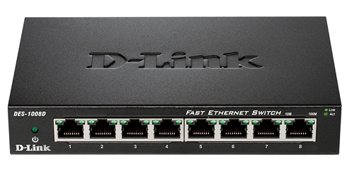 

Коммутатор неуправляемый D-link DES-1008D/L2A 8-port UTP 10/100Mbps, Metal case, rev/L2A/L2B/J3B, DES-1008D/L2A