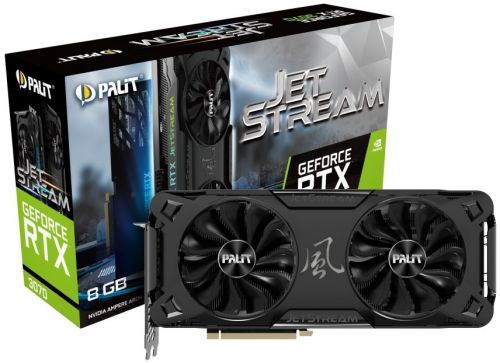 

Видеокарта PCI-E Palit GeForce RTX 3070 JetStream (NE63070019P2-1040J) 8Gb GDDR6 256bit 3-DP HDMI, GeForce RTX 3070 JetStream (NE63070019P2-1040J)