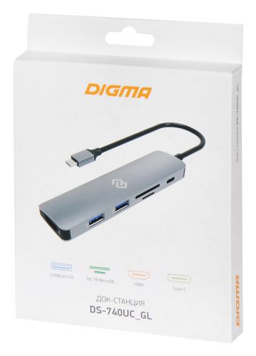 Концентратор USB 3.1 Digma DS-740UC_GL