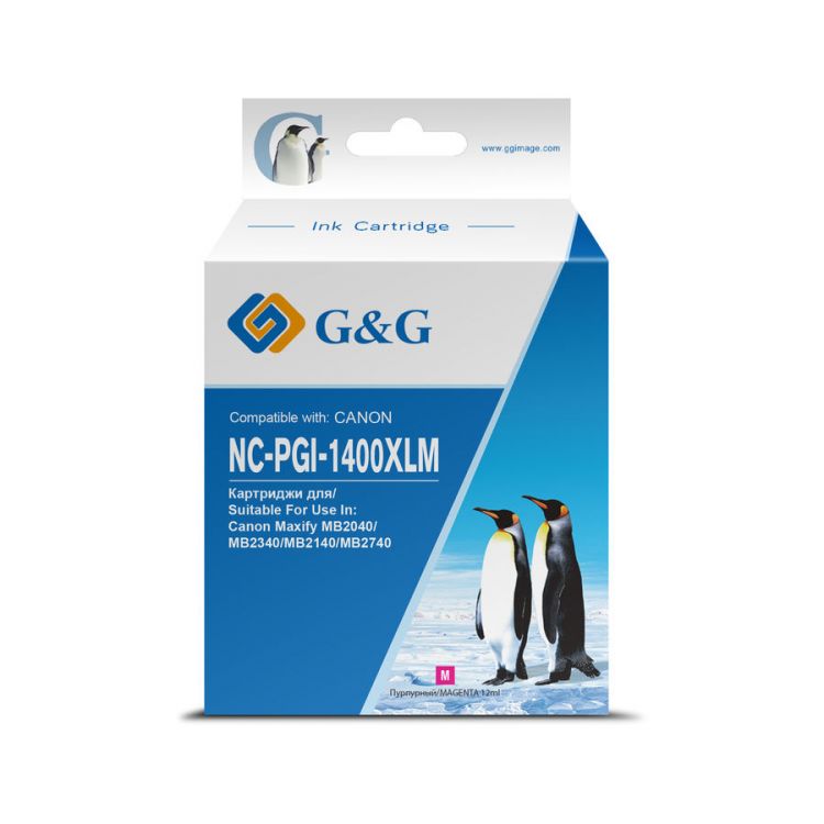 

Картридж G&G NC-PGI-1400XLM струйный PGI-1400XL M пурпурный (12мл) для Canon MB2050/MB2350/MB2040/MB, NC-PGI-1400XLM
