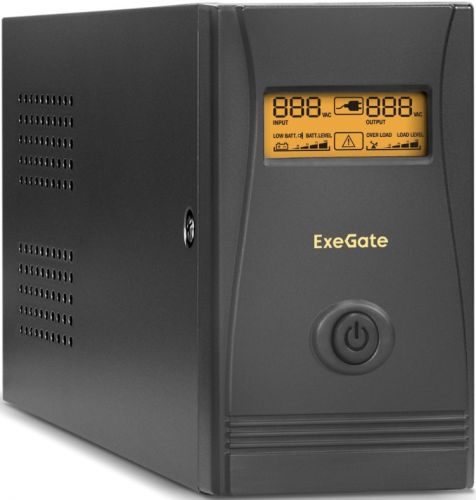 Источник бесперебойного питания Exegate Power Smart ULB-650.LCD.AVR.EURO.RJ.USB EP285561RUS 650VA/360W, LCD, AVR, 2 евророзетки, RJ45/11, USB, black источник бесперебойного питания fsp fp fp650 650va 360w ppf3601402