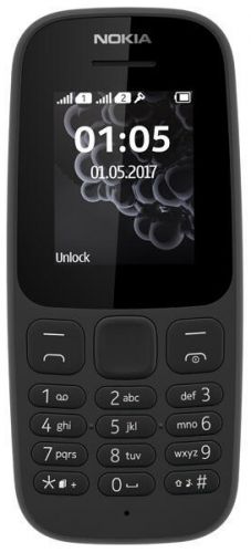 Мобильный телефон Nokia 105 DS TA-1378 4G 16VEGB01A01 black/1.8''/128MB/48MB(ROM/RAM)/2 Sim/LTE/GSM/GPRS/WCDMA/Micro-USB/1020mAh