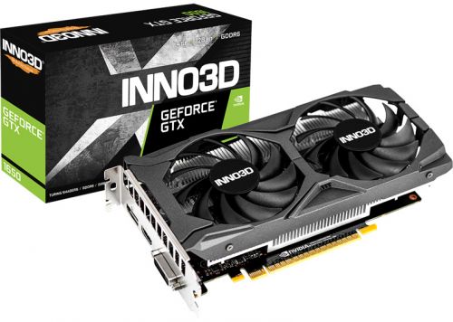 

Видеокарта PCI-E Inno3D GeForce GTX 1650 TWIN X2 OC V2 4GB GDDR6 128bit 12nm 1410/12000MHz HDMI/2*DP RTL, GeForce GTX 1650 TWIN X2 OC V2