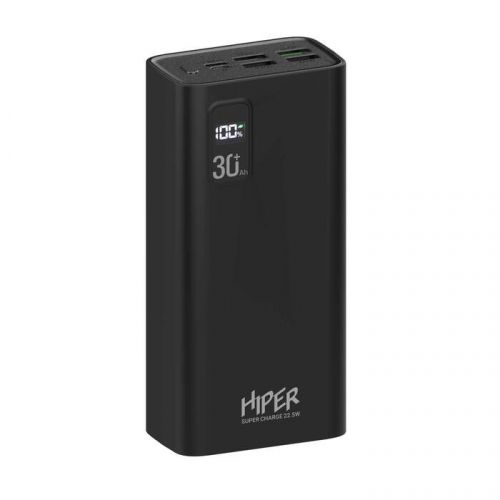 Аккумулятор внешний HIPER FAST 30000 BLACK 30000mAh, 5A, QC, PD, 5*USB, черный