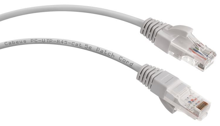 

Кабель патч-корд U/UTP 5e кат. 2м. Cabeus PC-UTP-RJ45-Cat.5e-2m неэкранированный, серый, PC-UTP-RJ45-Cat.5e-2m