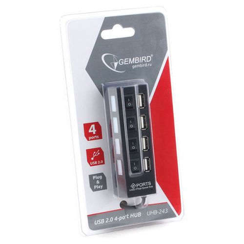 Концентратор USB 2.0 Gembird UHB-243-AD