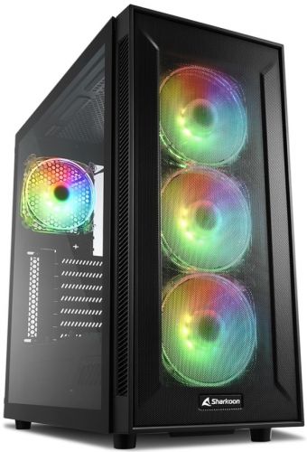 Корпус ATX Sharkoon TG6 RGB черный, без БП, с окном, 2*USB 2.0, 2*USB 3.0, audio, RGB led - фото 1