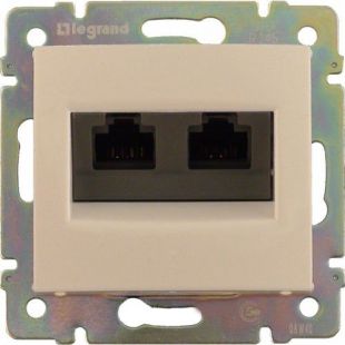 

Розетка Legrand 774131 Valena CLASSIC - RJ45, категория 5e, UTP, 2 выхода, с захватами, слоновая кость, 774131