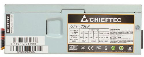 Блок питания ATX Chieftec GPF-300P 300W TFX v2.3, A.PFC, КПД>85%, 2x SATA, 2x MOLEX, Fan 8 cm OEM