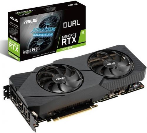 

Видеокарта PCI-E ASUS GeForce RTX 2070 SUPER DUAL-RTX2070S-A8G-EVO 8GB GDDR6 256-bit 12nm 1605/14000MHz HDMI/3*DP, GeForce RTX 2070 SUPER