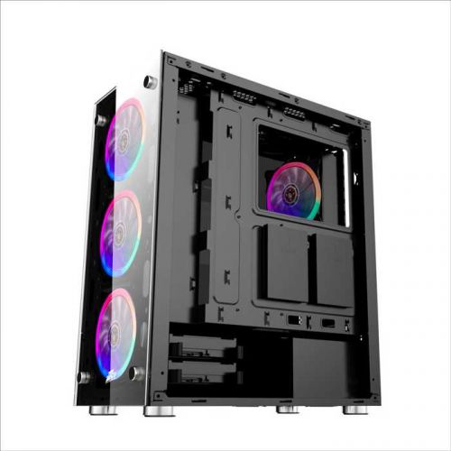 Корпус ATX 1STPLAYER FIRE DANCING V6 V6-4R1 черный, без БП, окно из закаленного стекла, 2*USB 2.0, USB 3.0, audio - фото 5