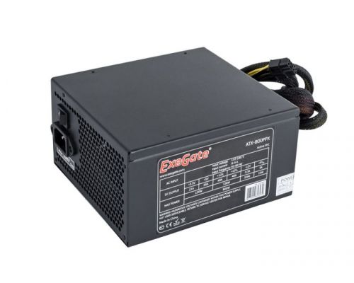 Блок питания ATX Exegate 800PPX EX220363RUS 800W RTL, black, APFC, 14cm, 24p+2*(4+4)p, PCI-E,4*IDE,5*SATA, FDD