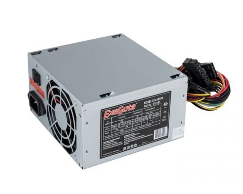 Блок питания ATX Exegate AB500 EX219185RUS-PC 500W, PC, 8cm fan, 24p+4p, 3*SATA, 2*IDE, FDD + кабель 220V в комплекте