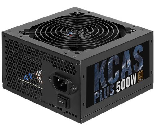 Блок питания ATX AeroCool KCAS Plus 500 4713105962642 500W V2.3 (20/24+4/8+6/8pin, вентилятор d120мм) + каб