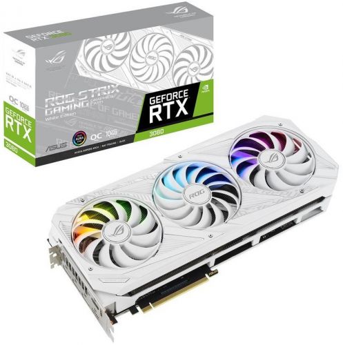 Видеокарта PCI-E ASUS GeForce RTX 3080 ROG STRIX GAMING WHITE OC 10GB GDDR6X 320bit 8nm 1440/19000MHz 2*HDMI/DP