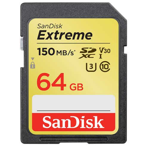 Карта памяти 64GB SanDisk SDSDXV6-064G-GNCIN Extreme SDXC Card 150MB/s V30 UHS-I U3