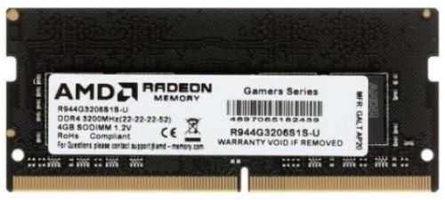 Модуль памяти SODIMM DDR4 4GB AMD R944G3206S1S-UO PC4-25600 3200MHz CL16 1.2V Bulk/Tray