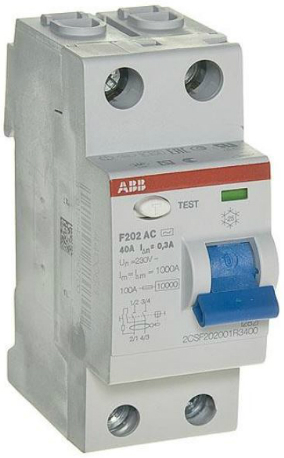 

Выключатель дифференциального тока (ВДТ, УЗО) ABB 2CSF202001R3400 F202AC 2P 40A 300mA (AC), 2CSF202001R3400