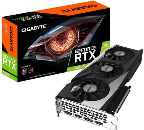Видеокарта PCI-E GIGABYTE GeForce RTX 3060 Ti GAMING (GV-N306TGAMING-8GD) 8GB GDDR6 256bit 2*DP 2*HDMI GeForce RTX 3060 Ti GAMING (GV-N306TGAMING-8GD) - фото 1