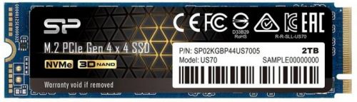 Накопитель SSD M.2 2280 Silicon Power SP02KGBP44US7005 US70 2TB PCIe Gen 4x4 5000/4400 MB/s MTBF 1.7M