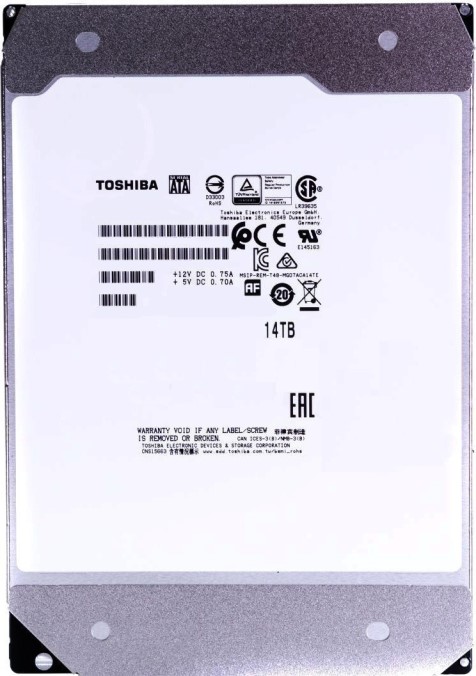 

Жесткий диск 14TB SATA 6Gb/s Toshiba (KIOXIA) MG08ACA14TE 3.5", 7200rpm, 512MB, MG08ACA14TE