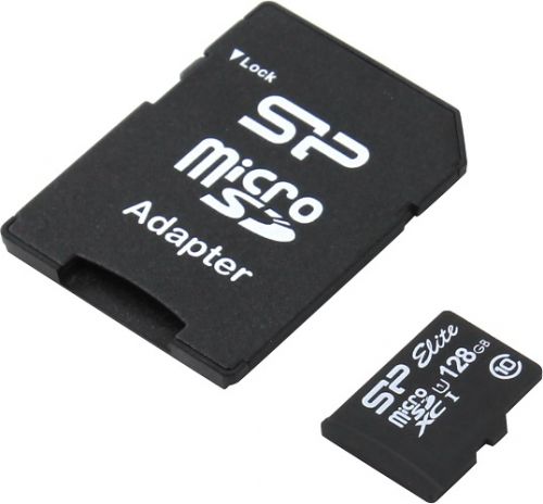 Карта памяти 128GB Silicon Power SP128GBSTXBU1V10SP цветная MicroSDXC Class 10 UHS-I Elite 75/15 MB/s Silicon Power + SD адаптер
