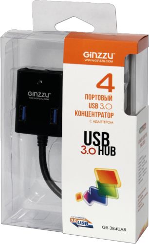 Разветвитель USB 3.0 Ginzzu GR-384UAB