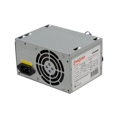 Блок питания ATX Exegate AAA400 ES259590RUS 400W, 8cm fan, 24p+4p, 2*SATA, 1*IDE