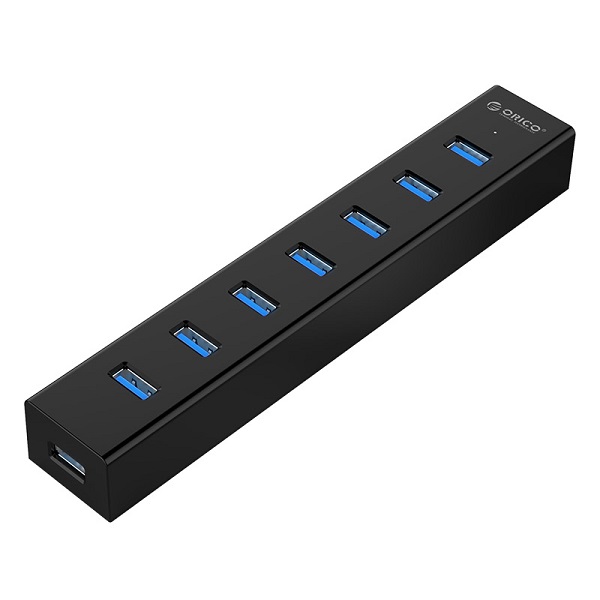 Концентратор USB 2.0 Orico H7013-U3-AD-BK 7*USB 3.0, с блоком питания, 1m, черный