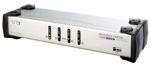 Переключатель KVM Aten CS1744C-AT KVM+Audio+USB 2.0, 1 user USB+2xVGA => 4 cpu USB+2xVGA, со шнурами USB 8х1.8м., 2048x1536, настол., исп.спец.шнуры,