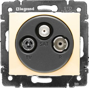 

Розетка Legrand 694373 Valena Classic DIY телевизионная TV/R/SAT звезда (слоновая кость), 694373