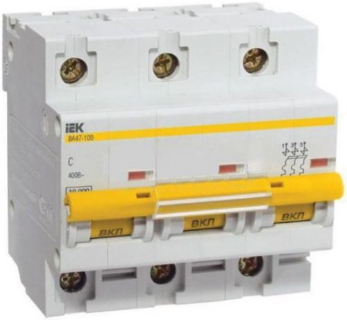 Автоматический выключатель IEK MVA40-3-050-C ВА 47-100 3Р 50А 10 кА х-ка С