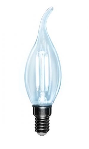 Лампа Rexant 604-106 филаментная свеча на ветру CN37 7.5 Вт 600 Лм 4000K E14 диммируемая, прозрачная колба