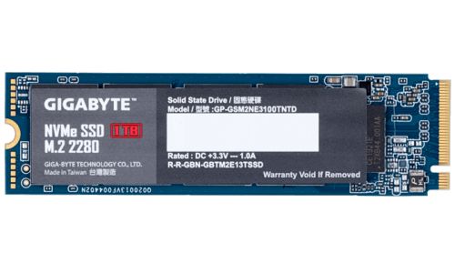 Накопитель SSD M.2 2280 GIGABYTE GP-GSM2NE3100TNTD 1TB PCI-E 3.0 x4, NVMe 1.3 2500/2100MB/s IOPS 295K/430K MTBF 1.5M
