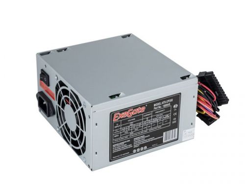 Блок питания ATX Exegate CP350 EX169945RUS-S 350W, SC, 8cm fan, 24p+4p, 3*SATA, 2*IDE, FDD + кабель 220V с защитой от выдергивания