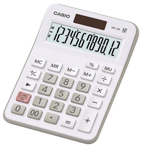 

Калькулятор настольный Casio MX-12B-WE-W-EC белый/серый 12-разр., MX-12B-WE-W-EC