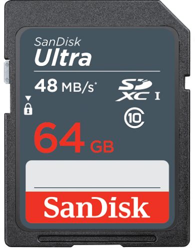 Карта памяти 64GB SanDisk SDSDUNB-064G-GN3IN Ultra SDXC 48MB/s Class 10 UHS-I - фото 1