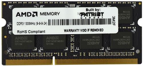 Модуль памяти SODIMM DDR3 4GB AMD R334G1339S1S-UO PC3-10600, 1333MHz, CL9, 1.5V, Non-ECC, Bulk