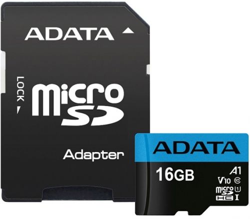 

Карта памяти 16GB ADATA AUSDH16GUICL10A1-RA1 Premier A1 MicroSDHC UHS-I Class 10 ADATA 100/25 MB/s с адаптером, AUSDH16GUICL10A1-RA1