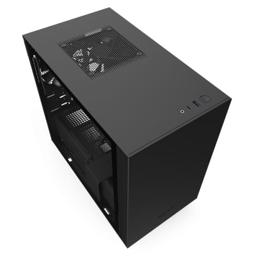 Корпус mini-ITX NZXT H210 black/black, без БП, закаленное стекло, fan 2x120mm, 2xUSB 3.1 (Type-A/Type-С), audio CA-H210B-B1 - фото 3