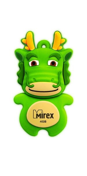 Накопитель USB 2.0 4GB Mirex DRAGON 13600-KIDGDR04 зелёный (ecopack)