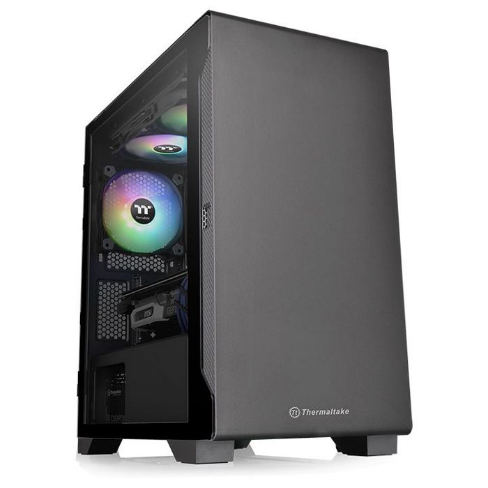 Корпус mATX Thermaltake S100 TG CA-1Q9-00S1WN-00 черный, без БП, с окном, USB 3.0, 2*USB 2.0, audio