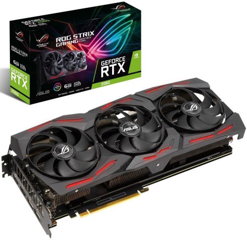 

Видеокарта PCI-E ASUS GeForce RTX 2060 ROG-STRIX-RTX2060-6G-EVO-GAMING 6GB GDDR6 192bit 12nm 1365/14000MHz 2*HDMI/2*DP RTL, GeForce RTX 2060