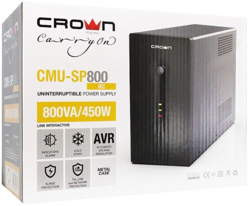 Источник бесперебойного питания Crown CMU-SP800IEC 450Ватт 4*IEC+1*IEC bybass - фото 4