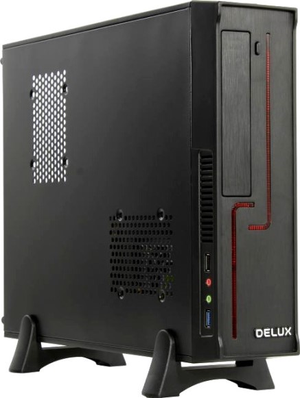 Корпус mATX Delux H308 черный, БП 300W, USB 3.0, audio