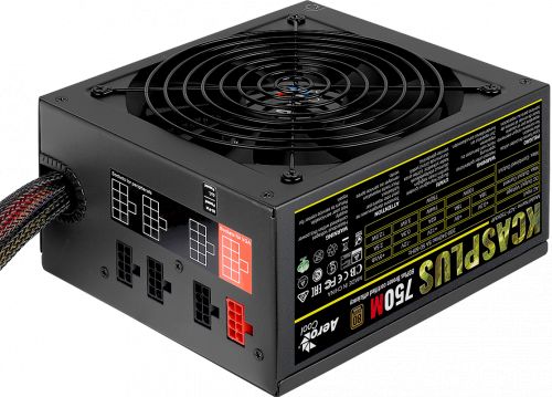 Блок питания ATX AeroCool KCAS PLUS 750M 4713105962697 750W v2.4 модульный, вентилятор d140мм, 4x PCI-E [6+2-Pin], 7x SATA, 4x MOLEX